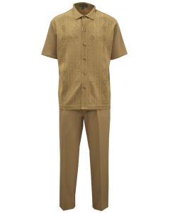 Silversilk Men's 2 Piece Short Sleeve Walking Suit - Textured Diamonds