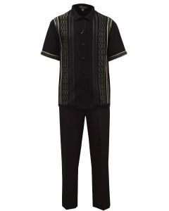 Silversilk Men's 2 Piece Short Sleeve Walking Suit - Multi-Pattern