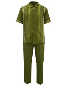 Silversilk Men's 2 Piece Short Sleeve Walking Suit - Multi-Pattern