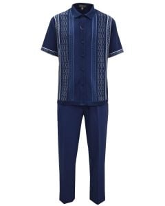 Silversilk Men's 2 Piece Short Sleeve Walking Suit - Multi-Pattern
