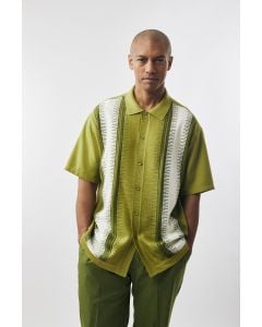 Silversilk Men's 2 Piece Short Sleeve Walking Suit - Notched Stripes