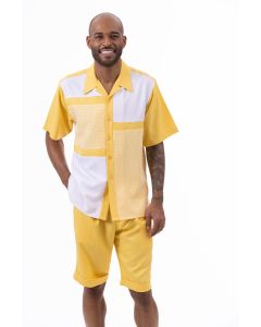Montique Men's 2 Piece Short Set Walking Suit - Houndstooth Windowpane