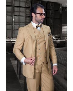 Statement Men's 100% Wool Suit - Unique Double Breasted Vest