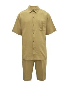 Stacy Adams Men's 2 Piece Short Set Walking Suit - Linen Blend