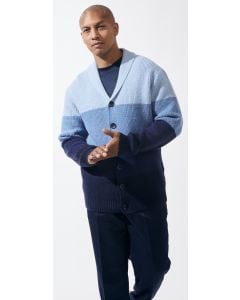 Silversilk Men's Sweater - Ultra Soft Striped Cardigan