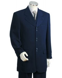 Men's 3 Button Elegant Wool Feel Sharkskin Look Suit Color Silver 58025 