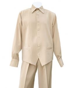 Canto Men's 2 Piece Long Sleeve Vest Set - Casual Urban Style
