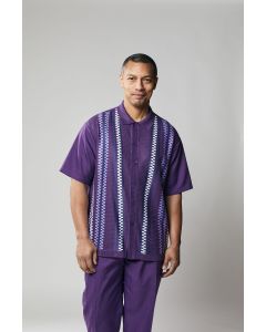 Purple Men's Two Piece Pants Sets