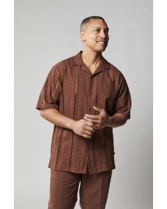 Stacy Adams Men's 2 Piece Linen Walking Suit - Cutout Stripe Shirt