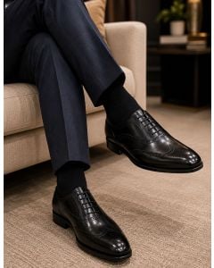 Black Wingtip Dress Shoes for Men