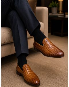 Cognac Slip-On Loafer Dress Shoe