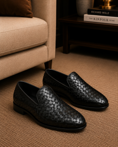 Black Slip-On Loafer Dress Shoe