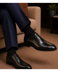 Black Mens Leather Dress Shoes Oxford Shoes