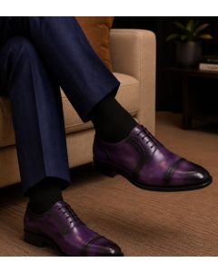 Purple Dress Shoes Men's Oxford Shoes Purple Patina