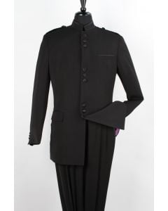 Apollo King Men's 2 Piece Nehru Style Outlet Suit - Mandarin Collar