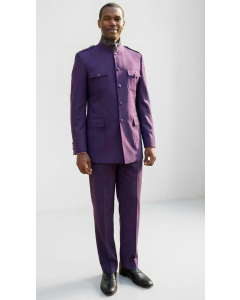 Apollo King Men's 2 Piece Nehru Style Suit - Fashion Pockets