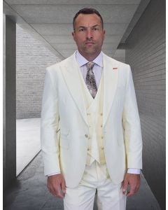 Statement Men's Outlet 3 Piece 100% Wool Fashion Suit - Bold Colors