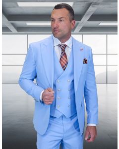 Statement Men's Outlet 3 Piece 100% Wool Fashion Suit - Bold Colors
