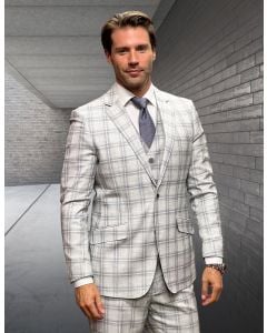 Statement Men's 3 Piece 100% Wool Fashion Suit - Modern Fit