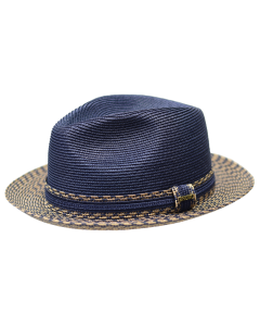 Bruno Capelo Men's Fedora Style Straw Hat - Multi Colored Brim