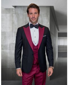 Statement Men's 3 Piece Wool Tuxedo - Two Tone Lapel