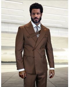Copper High Fashion Men's Wool Double Breasted Suit