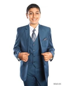 Tazio Boy's 5 Piece Suit with Shirt & Tie - 4 Button Vest