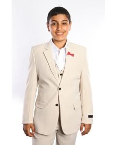 Tazio Boy's 3 Piece Houndstooth Suit - Elbow Patches
