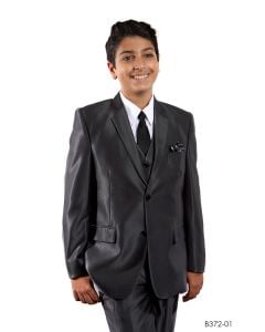 CCO Boy's Outlet 5 Piece Suit with Shirt & Tie - Sharkskin