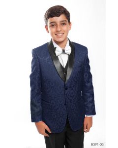 Tazio Boy's 5 Piece Suit with Shirt & Tie - Black Vest