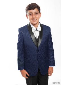 Tazio Boy's Outlet 5 Piece Suit with Shirt & Tie - Black Vest