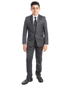 Tazio Boy's 5 Piece Suit with Shirt & Tie - Stylish Accents
