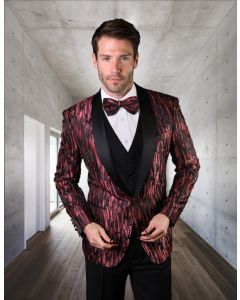 Statement Men's 3 Piece Unique Fashion Suit - Layered Tones