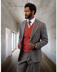 Statement Men's 100% Wool 3 Piece Suit - Vibrant Colors