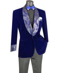 Vinci Men's 1 Button Sport Coat  - Shining Floral Accents