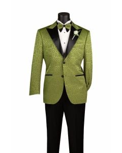 Pesto Blazer Mens Sport Coats with Bowtie Peak Lapel