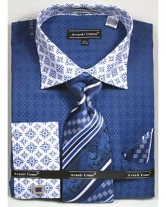 Avanti Uomo Men's Outlet French Cuff Dress Shirt Set - Varied Patterns