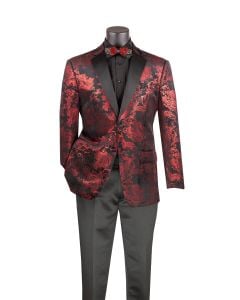 CCO Men's Outlet 2 Button Sport Coat  - Floral Jacquard