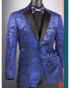 Vinci Men's 2 Button Sport Coat  - Floral Jacquard