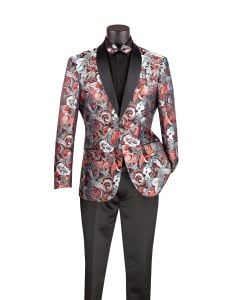 Vinci Men's 2 Button Sport Coat  - Floral Tri-Color