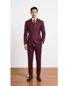 Statement Men's Outlet 2 Piece 100% Wool Modern Fit Double Breasted Suit - Metal Buckle