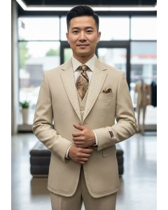 Tan Suit Mens Suits with Vest