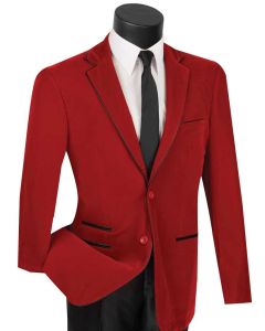 CCO Men's Velvet Slim Outlet Sport Coat - Faux Leather Trim