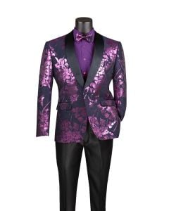 Vinci Men's Slim Fit Sport Coat - Floral Design