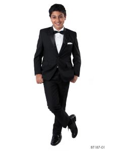Tazio Boy's Outlet 2 Piece Tuxedo - Satin Lapel with Fabric Trim