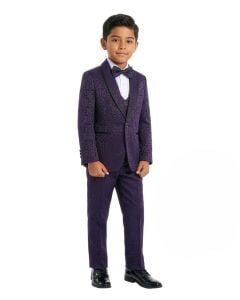 Tazio Boy's Outlet 3 Piece Slim Fit Tuxedo - Paisley Design