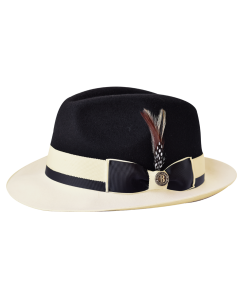 Bruno Capelo Men's 100% Australian Wool Fedora Hat - Two Tone