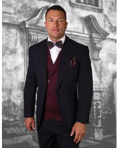 Statement Men's 100% Wool Suit - Tone on Tone Diamonds