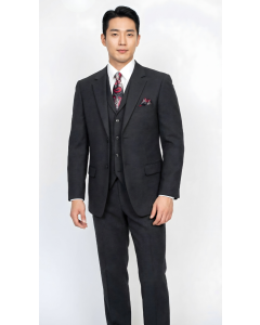 Black Suit Mens Suits Notch Lapel Extra Long Suit