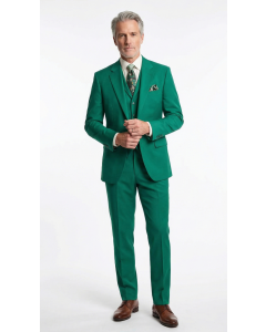 CCO Men's 3 Piece Poplin Outlet Suit - Solid Color Side Vents
